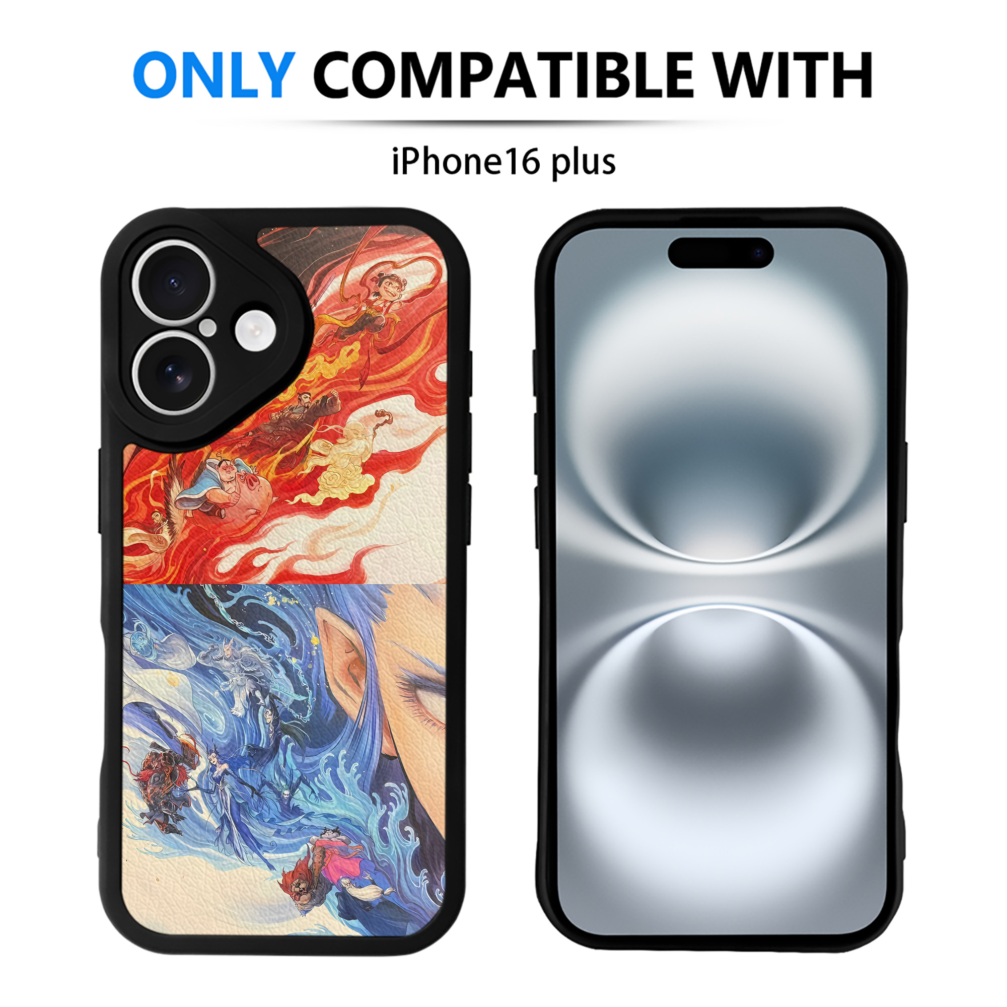 （画像用） Ne Zha 2 ナタ 魔童の大暴れ 【iPhone 16シリーズ対応】シリコンスマホケース（レザー調） 材質：シリコン